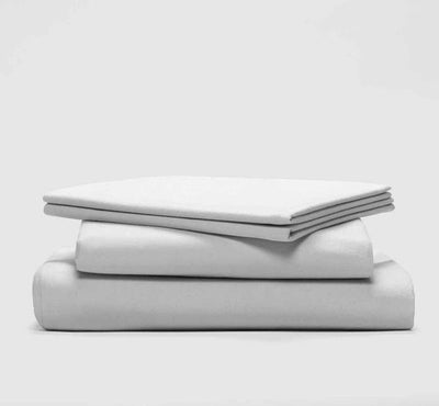 Our sheet sets include a flat sheet, fitted sheet, and pillowcases made of 100% cotton