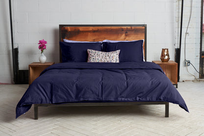 OVERSTOCK Percale 300 Deluxe Sheet Set (Navy/White)